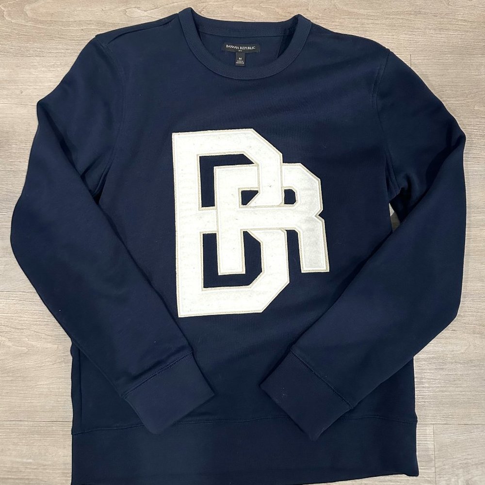 Banana Republic Preppy Brand Logo Sweater-Ivy League-Navy- Size Medium